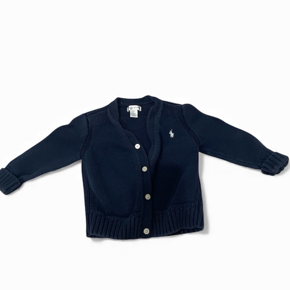 Ralph Lauren Kids Navy Blue Cardigan